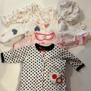 Carter's Kids Pajamas Set - White, Pink, Black